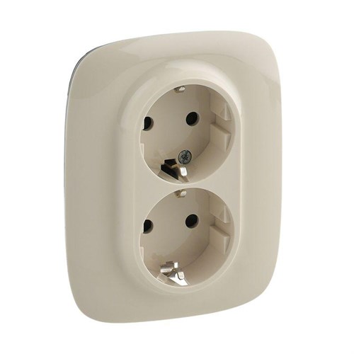 Розетка 2-м СП Valena Allure 16А IP20 250В 2х2P+E защ. шторки безвинт. клеммы с лицев. панелью сл. кость Leg 753826 1181902 - фото 16738069