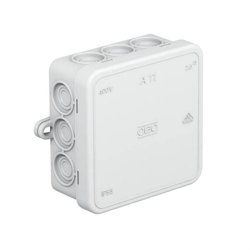 Коробка распределительная 85х85х40мм IP55 A11 12 кабельн. вводов свет. сер. OBO 2000342 292876 - фото 16738398