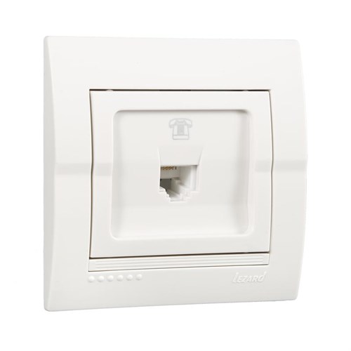 Розетка телефонная 1-м СП Deriy RJ11 16А IP20 евро стандарт бел. LEZARD 702-0202-137 249039 - фото 16738631