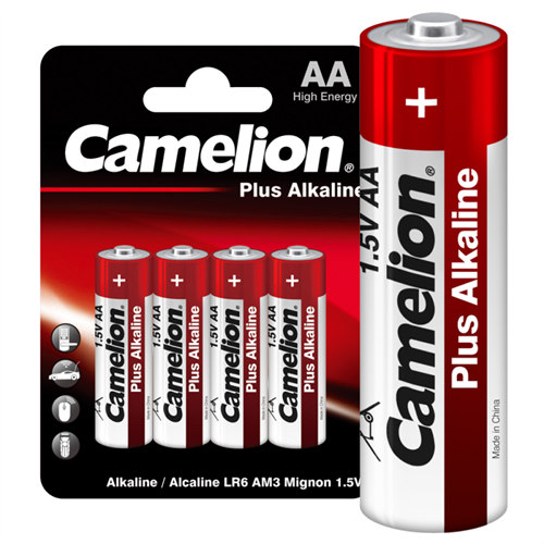 Элемент питания алкалиновый AA/LR6 1.5В Plus Alkaline LR6-BP4 (блист.4шт) Camelion 7370 197968 - фото 16738757