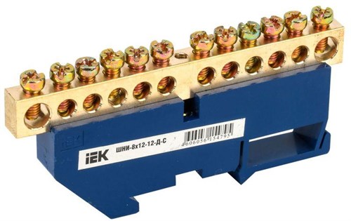 Шина нулевая на DIN-изол. ШНИ 8х12-12-Д-С IEK YNN10-812-12D-K07 201180 - фото 16738903