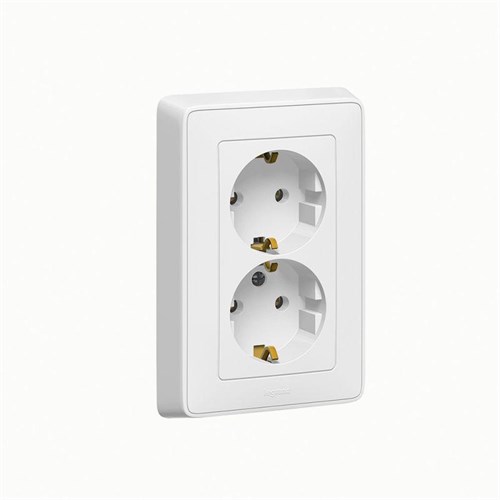 Розетка 2-м СП Cariva 16А IP20 2х2P+E немецк. стандарт бел. (DIY-упак.) Leg 695948 88606 - фото 16739284