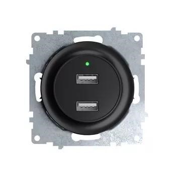 Розетка USB 2-м СП Florence 16А IP20 с подсветкой механизм черн. (1E10351303) OneKeyElectro 2260092 1656750 - фото 16739419