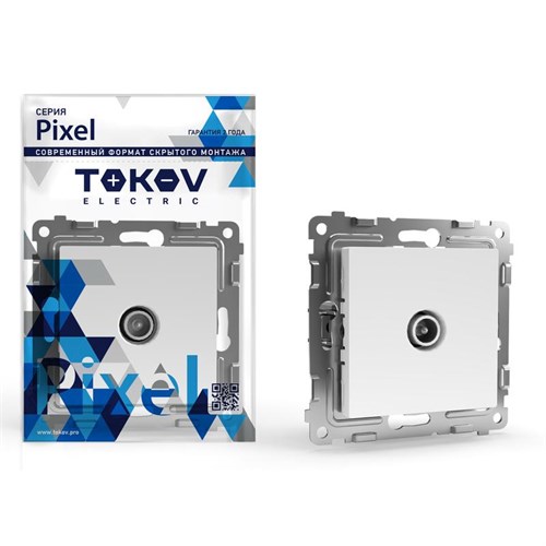 Розетка TV оконечная СП Pixel 1DB механизм бел. TOKOV ELECTRIC TKE-PX-A1O-C01 1791373 - фото 16739435