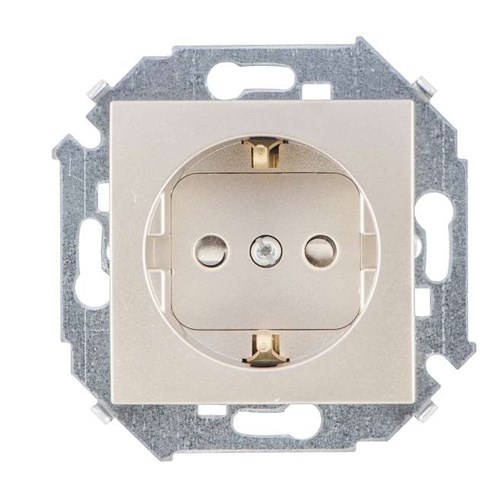Розетка 1-м СП Simon 15 16А IP20 250В с заземл. винтов. клеммы механизм шампань Simon 1591432-034 300919 - фото 16739532