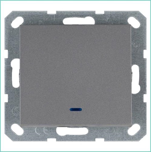 Выключатель 1-кл. 10А IP20 с подсветкой механизм алюм. Jasmart G3011NS 1944923 - фото 16739703