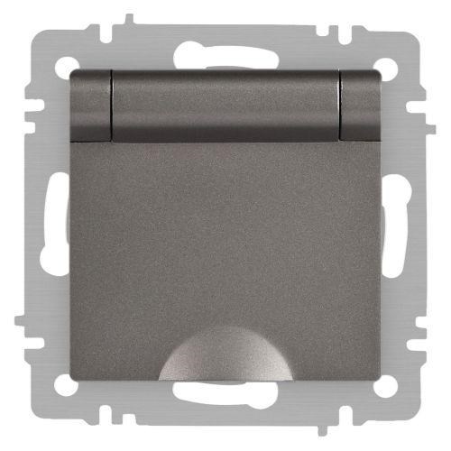 Розетка Accent 6-203-09 2P+E Schuko с крышкой 16А-250В IP20 СУ AL/CU титан Intro Б0063471 1931478 - фото 16739773