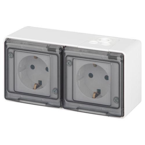 Розетка Эксперт 11-2503-01 2х2P+E гориз. IP55 16А-250В ОУ бел. Эра Б0063264 1871639 - фото 16739978
