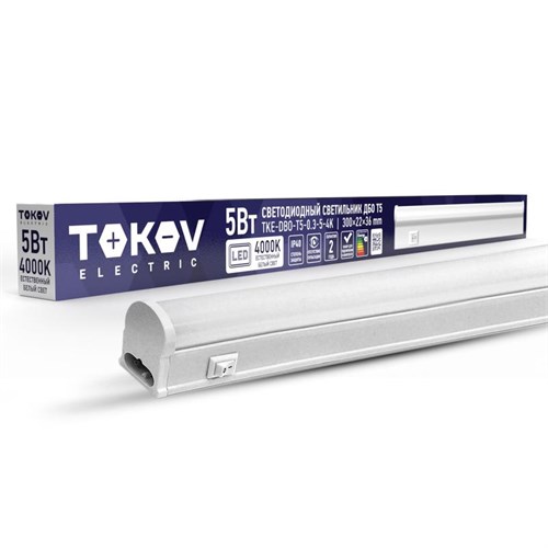 Светильник светодиодный ДБО Т5 5Вт 4К IP40 TOKOV ELECTRIC TKE-DBO-T5-0.3-5-4K 1800604 - фото 16740171