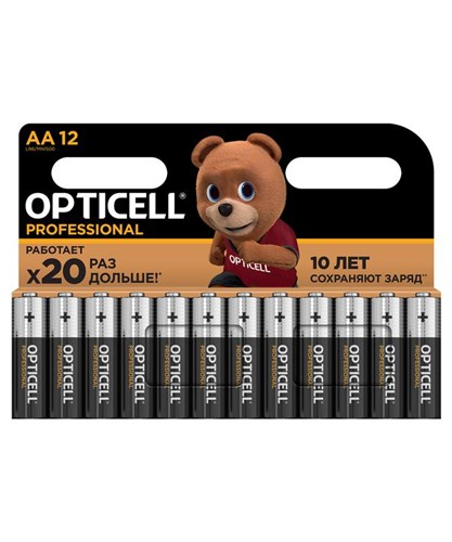 Элемент питания алкалиновый AA/LR6 (блист. 12шт) Professional Opticell 5052005 1789762 - фото 16740240