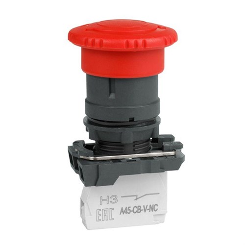 Кнопка аварийного останова OptiSignal D22 C5-ESTR-11 пластик 1НО+1НЗ возврат поворотом XB5AS8445 КЭАЗ 332193 1739182 - фото 16740433