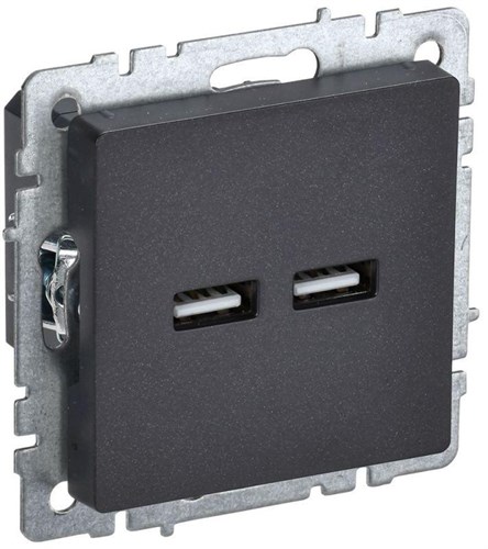 Розетка BRITE USB A+A 3.1А РЮ10-1-БрЧ механизм черн. IEK BR-U21-D31-K02 1679799 - фото 16740550