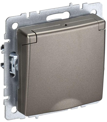 Розетка BRITE РСбш10-3-БрШ 16А IP20 с заземл. защ. шторки с крышкой механизм шампань IEK BR-R16-16-K37 1623793 - фото 16740710