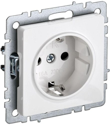 Розетка BRITE РС14-1-0-БрБ 16А с заземл. защ. шторки механизм бел. IEK BR-R14-16-K01 1617416 - фото 16740733