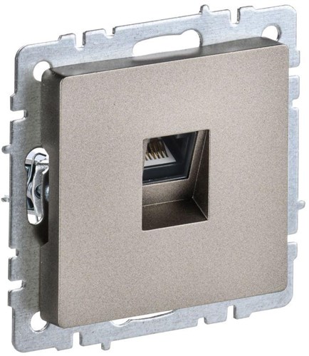 Розетка компьютерная СП RJ45 кат.5E BRITE РК10-БрШ механизм шампань IEK BR-K10-1-K37 1617411 - фото 16740735
