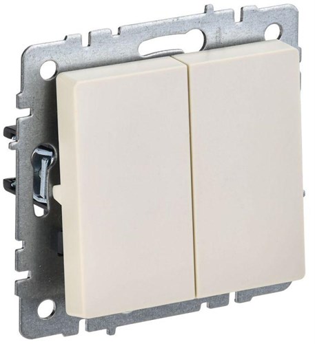 Выключатель проходной 2-кл. СП BRITE ВС10-2-6-БрКр 10А механизм беж. IEK BR-V22-0-10-K10 1617279 - фото 16740738