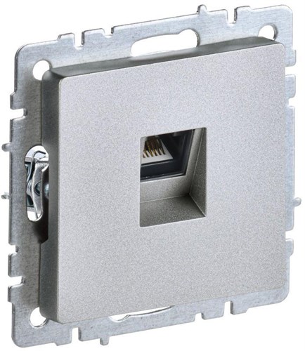 Розетка компьютерная СП RJ45 кат.5E BRITE РК10-БрА механизм алюм. IEK BR-K10-1-K47 1617406 - фото 16740754