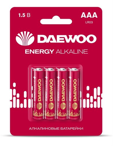 Элемент питания алкалиновый AAA/LR03 1.5В Energy Alkaline 2021 BL-4 (уп.4шт) DAEWOO 5029903 1588739 - фото 16740924