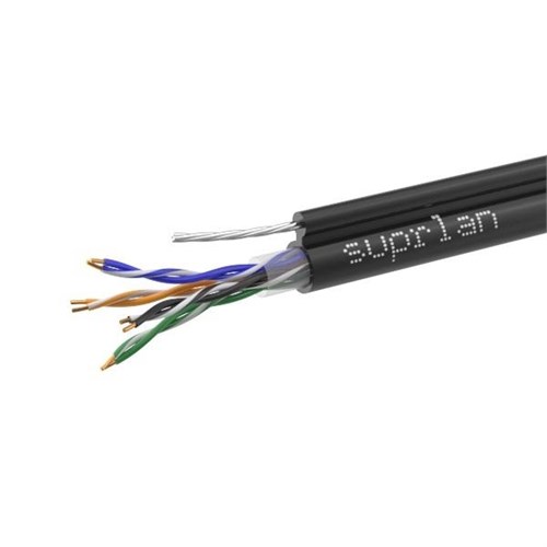 Кабель витая пара U/UTP кат.5E 4х2х24AWG solid Cu PE Out. T-FG8 Premium трос 305м (м) SUPRLAN 01-0308-1 13407476 - фото 16741336