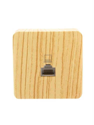 Розетка компьютерная 1-м ОП Viola RJ45 беленый дуб LEZARD 751-5200-139 536576 - фото 16741375