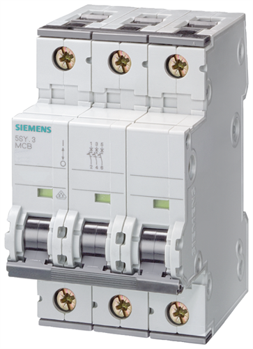 Выключатель автоматический модульный 3п C 20А 6кА Siemens 5SY63207 536973 - фото 16741391