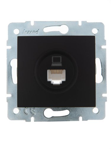 Розетка компьютерная 1-м СП Karina RJ45 механизм черн. бархат LEZARD 707-4288-139 551539 - фото 16741444