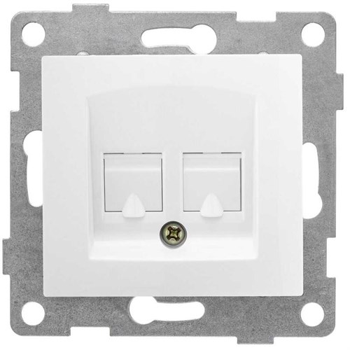 Розетка компьютерная + телефонная 2-м СП Bravo RJ45 + RJ12 механизм бел. GUSI С10КТ-001 543232 - фото 16741474