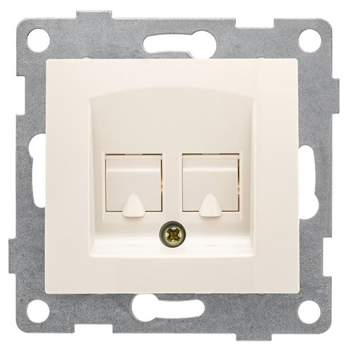 Розетка компьютерная 2-м СП Bravo RJ45 механизм беж. GUSI С10К2-003 543221 - фото 16741476