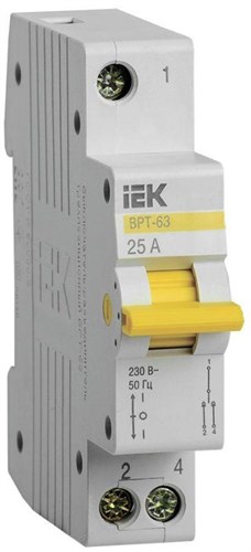 Выключатель-разъединитель трехпозиционный 1п ВРТ-63 25А IEK MPR10-1-025 1233249 - фото 16741505