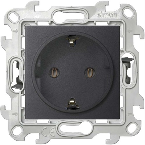 Розетка 1-м СП Simon 24 16А IP20 2P+E Push&Go без защ. шторок механизм графит Simon 2420434-038 1278976 - фото 16741581