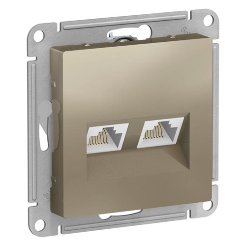Розетка компьютерная 2-м AtlasDesign RJ45 кат.5E механизм шампань SE ATN000585 1240341 - фото 16741728