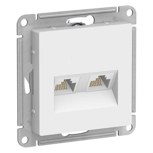 Розетка компьютерная 2-м AtlasDesign RJ45 кат.5E механизм бел. SE ATN000185 1240161 - фото 16741751