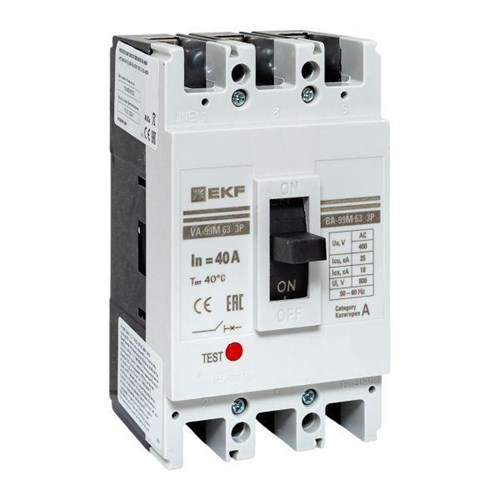 Выключатель автоматический 3п 63/40А 25кА ВА-99М PROxima EKF mccb99-63-40m 1223394 - фото 16741795