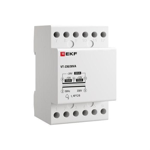 Трансформатор звонковый модульный BT-230В/12-12В 30ВА PROxima EKF bt-230/30va 470172 - фото 16741887