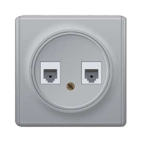 Розетка компьютерная + телефонная 2-м СП Florence RJ45 + RJ11 кат.5E механизм сер. (1E20801302) OneKeyElectro 2172840 467464 - фото 16741910
