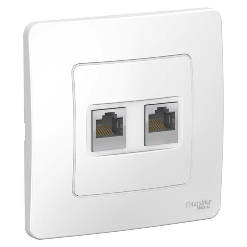 Розетка компьютерная 2-м СП Blanca RJ45 кат.5E бел. SE BLNIS045451 1210269 - фото 16741930