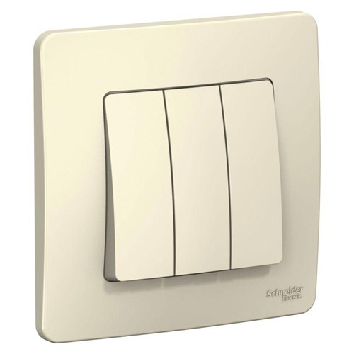 Выключатель 3-кл. СП Blanca 10А IP20 (сх. 1+1+1) 250В молочн. SE BLNVS100502 1210298 - фото 16741933