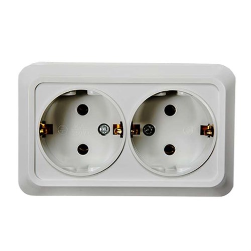 Розетка 2-м BOLLETO с заземл. накл. 7128 бел. ASD / IN HOME 4680005959839 464652 - фото 16741956