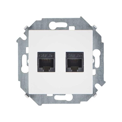 Розетка компьютерная 2-м Simon 15 RJ45 кат.5E AMP механизм бел. Simon 1591552-030 392122 - фото 16742263