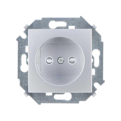Розетка СП Simon 15 16А IP20 250В 2P без заземл. защ. шторки винтов. клеммы механизм алюм. Simon 1591444-033 392113 - фото 16742264