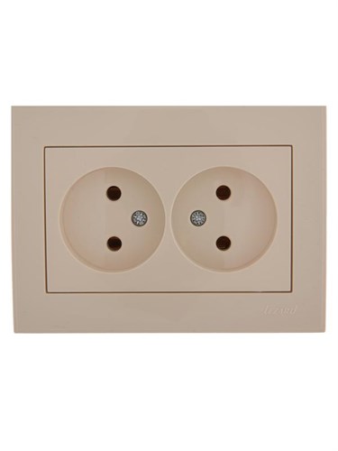 Розетка 2-м СП Rain 16А IP20 без заземл. керамика крем. LEZARD 703-0303-128 388719 - фото 16742267