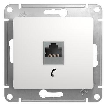 Розетка телефонная 1-м СП Glossa RJ11 механизм бел. SE GSL000181T 275167 - фото 16742399