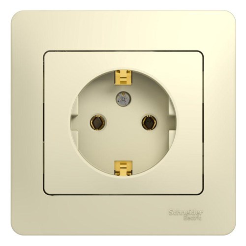 Розетка 1-м СП Glossa 16А IP20 с заземл. в сборе беж. SE GSL000242 275201 - фото 16742409