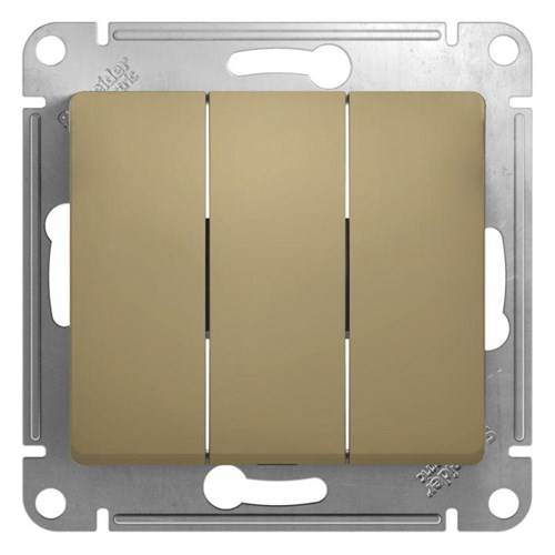 Выключатель 3-кл. СП Glossa 10А IP20 (сх. 1+1+1) 10AX механизм титан SE GSL000431 1063785 - фото 16742488