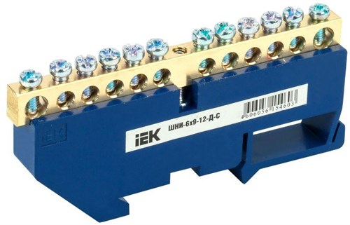 Шина нулевая на DIN-изол. ШНИ-6х9-12-Д-С IEK YNN10-69-12D-K07 219430 - фото 16742756