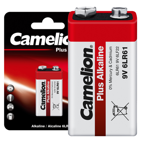 Элемент питания алкалиновый "крона" 6LR61 6LR61-BP1 (блист.1шт) Camelion 1655 197978 - фото 16742770