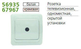 Розетка телевизионная TV 1-м СП Classic бел. POWERMAN 1151408 56935 - фото 16743192