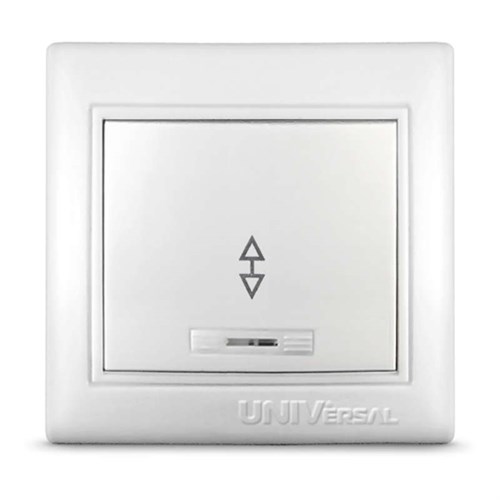 Переключатель проходной 1-кл. СП Севиль 10А IP20 с подсветкой бел. UNIVersal С0125 75170 - фото 16743295