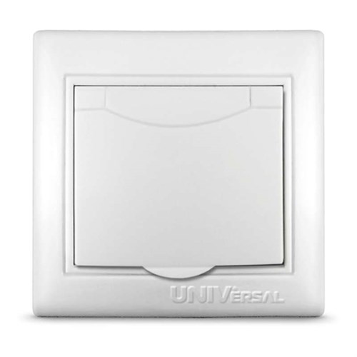 Розетка 1-м СП Севиль 16А IP20 с заземл. с крышкой бел. UNIVersal С0029 75166 - фото 16743297