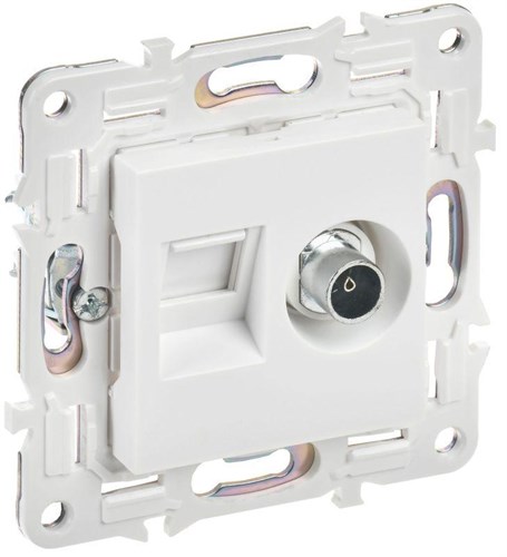 Розетка двойная TV+RJ45 кат.5E SKANDY SK-A14W арктич. бел. IEK SK-AK20-1-K01 1835932 - фото 16743488